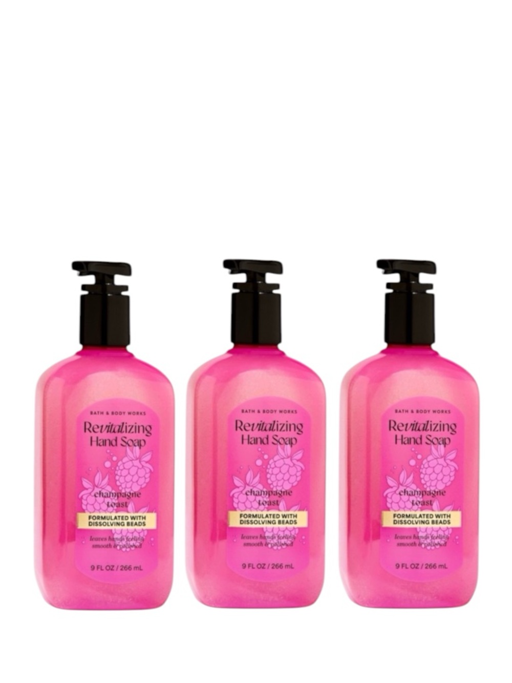 Bath & Body Works CHAMPAGNE TOAST Revitalizing Gel Hand Soap Set Bundle